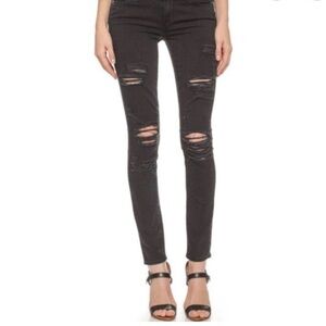 PAIGE Black Ripped Skinny Jeans